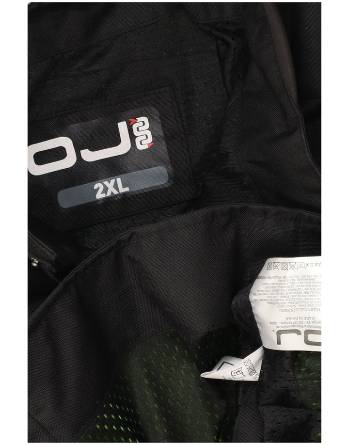 vintage Mens Moto Racer Utility Jacket UK 44 2XL Noir Polyester