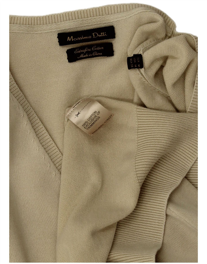 Massimo Dutti Pull Col V Homme Beige Moyen Coton