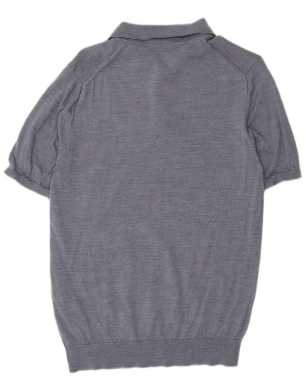 Reiss Polo Homme Bleu Moyen Laine
