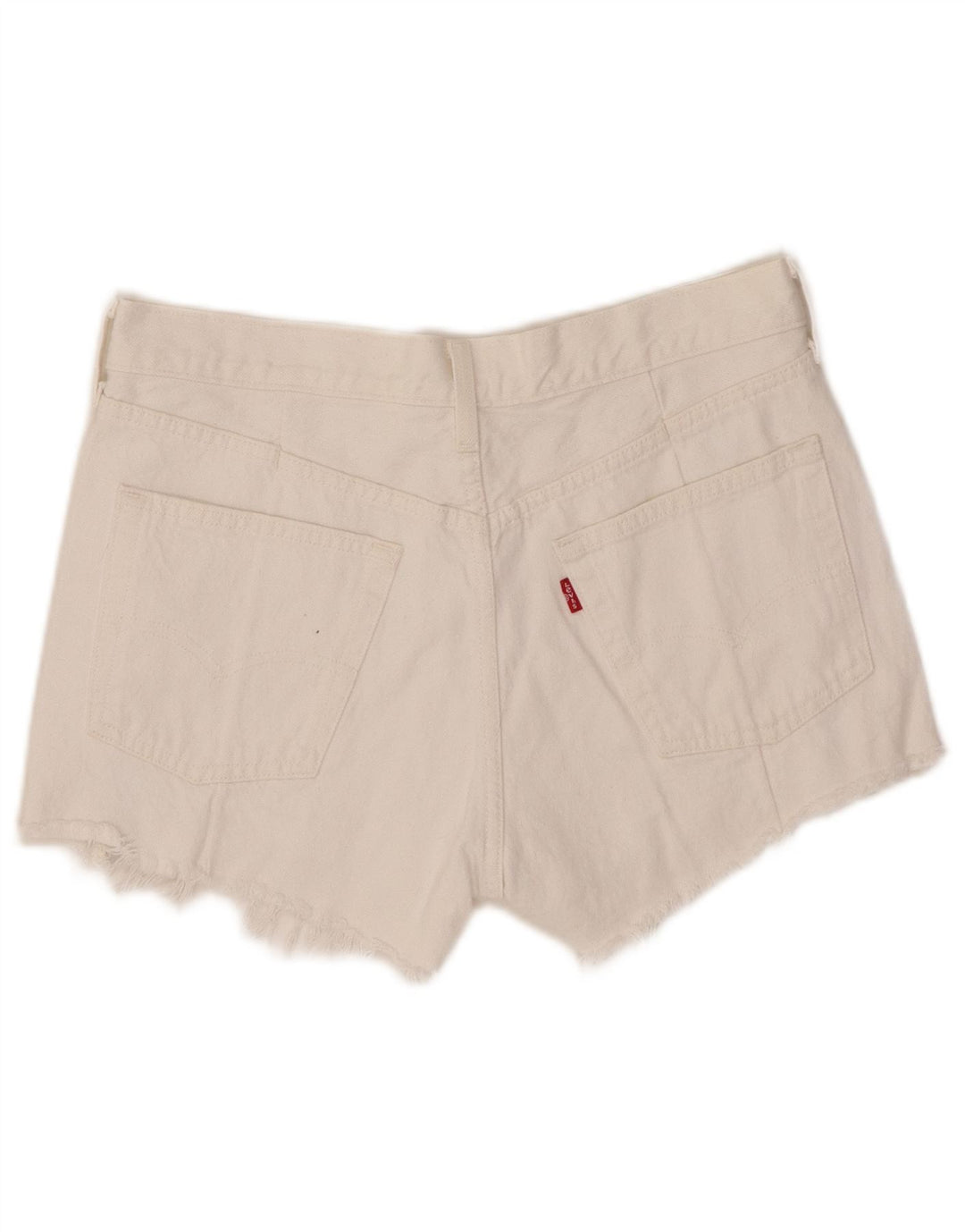 LEVI'S Short en Jean 501 Femme W27 Coton Blanc Moyen