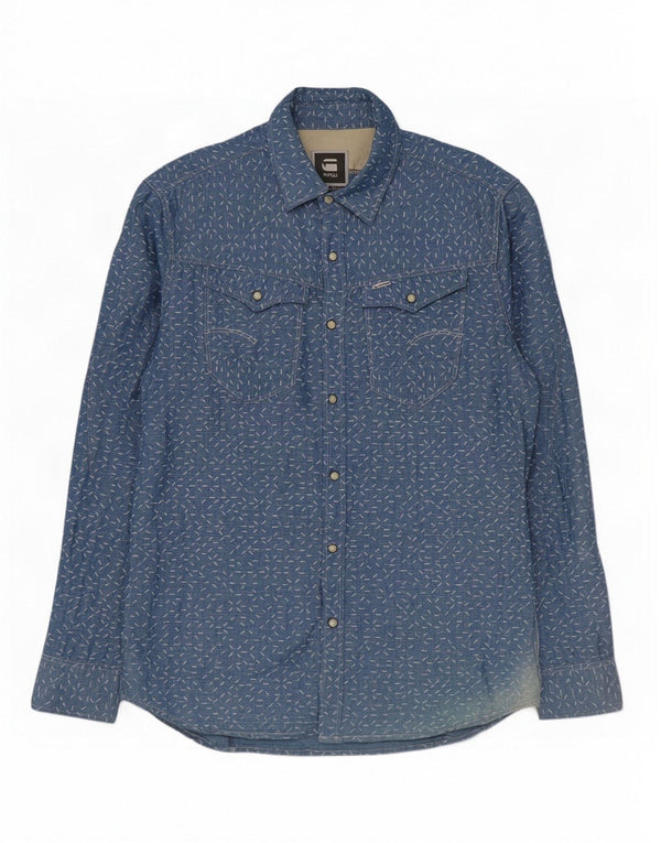 G-Star Chemise Homme XL Bleu Spotted Linen