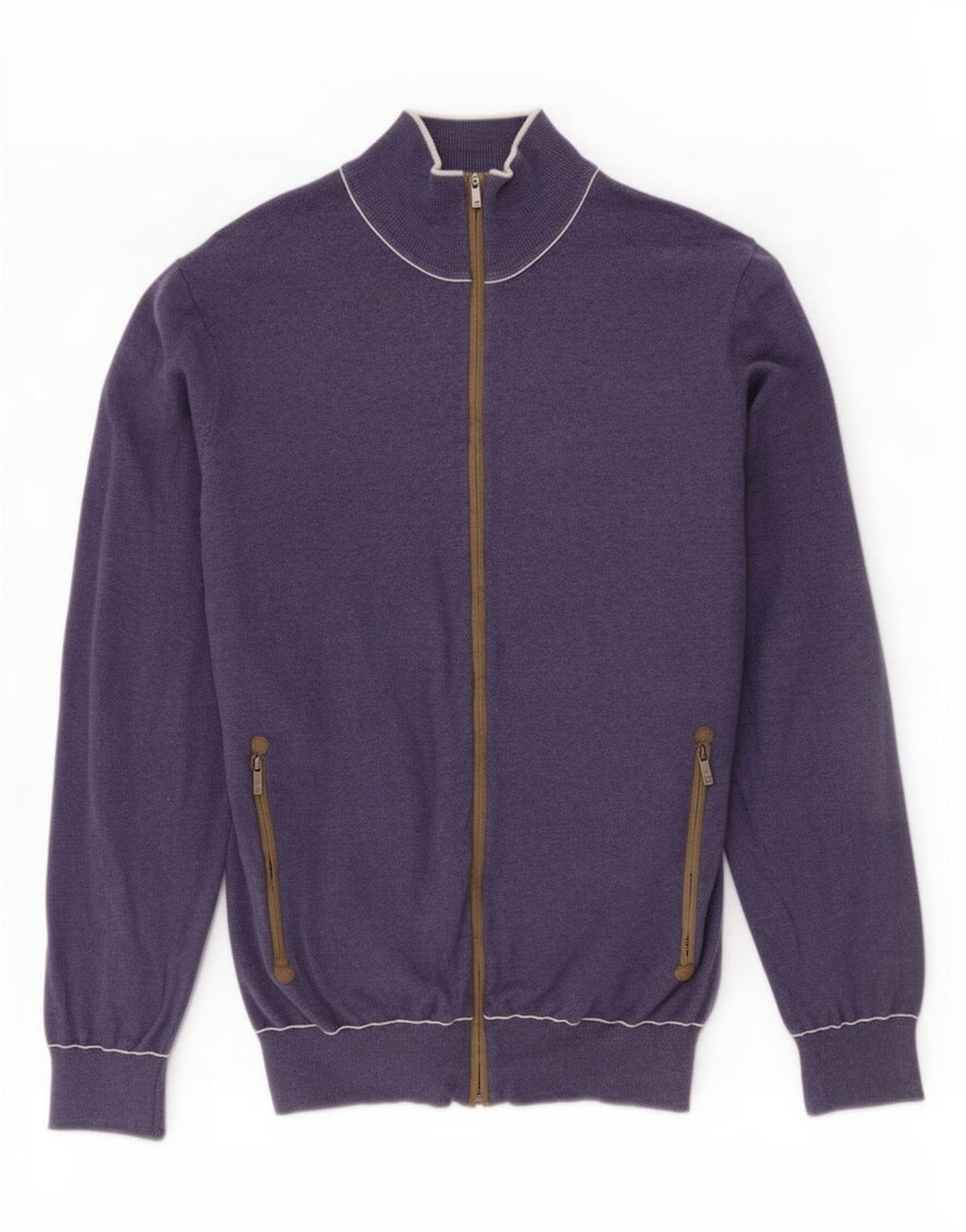 Massimo Dutti Pull Cardigan Homme Bleu Marine Moyen Coton