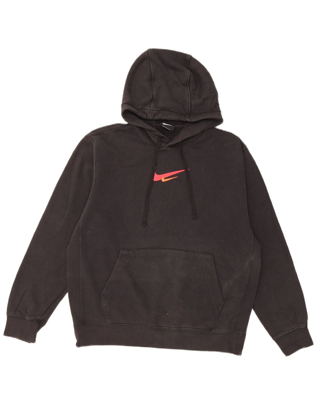 Nike Pull à capuche graphique en coton noir moyen pour homme