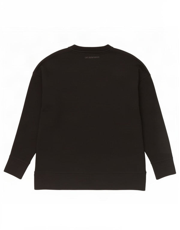 Emporio Armani Sweat-shirt graphique pour homme EU 46 Petit coton noir