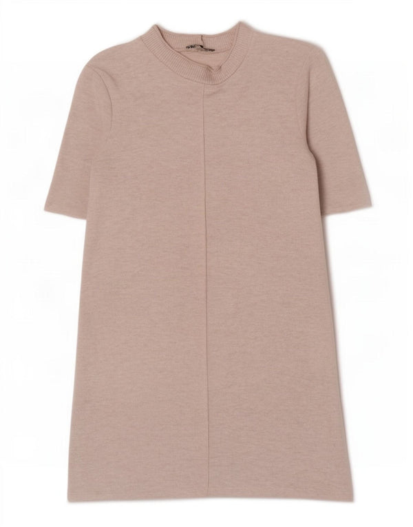 Zara Robe droite pour femme UK 44 Polyester moucheté beige moyen