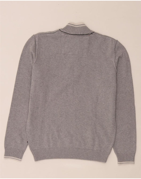 Aeronautica Militare Pull Col Zippé Homme Gris Moyen Colorblock