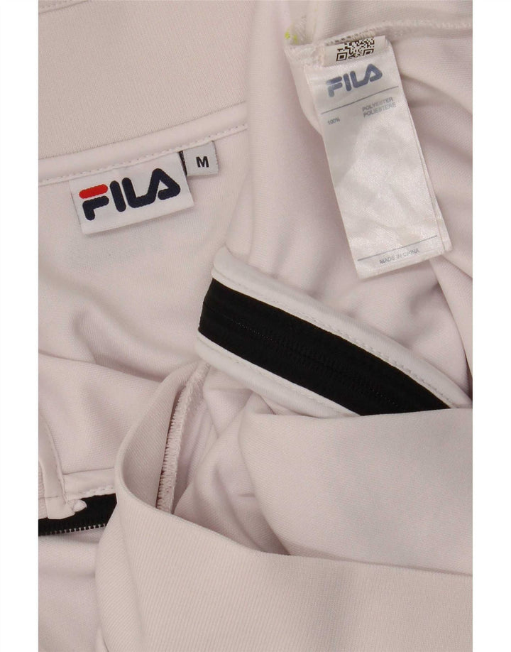 Fila Veste de Survêtement Graphique Homme Blanc Moyen Polyester Colorblock