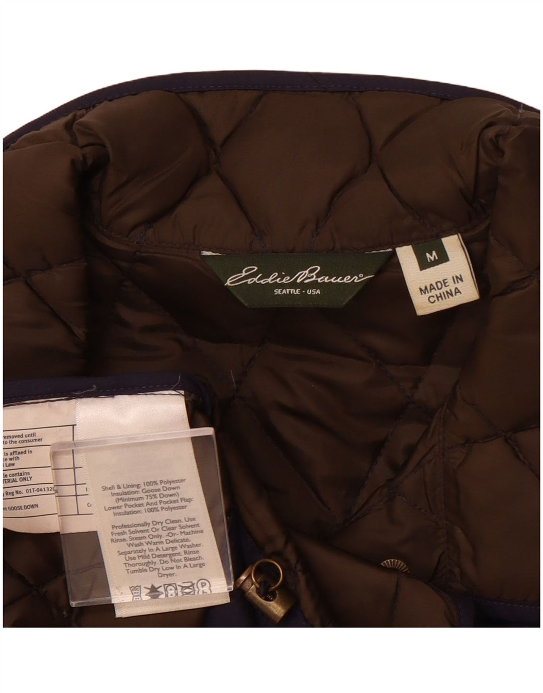 EDDIE BAUER Veste matelassée matelassée pour femme UK 14 Bleu marine moyen Polyester
