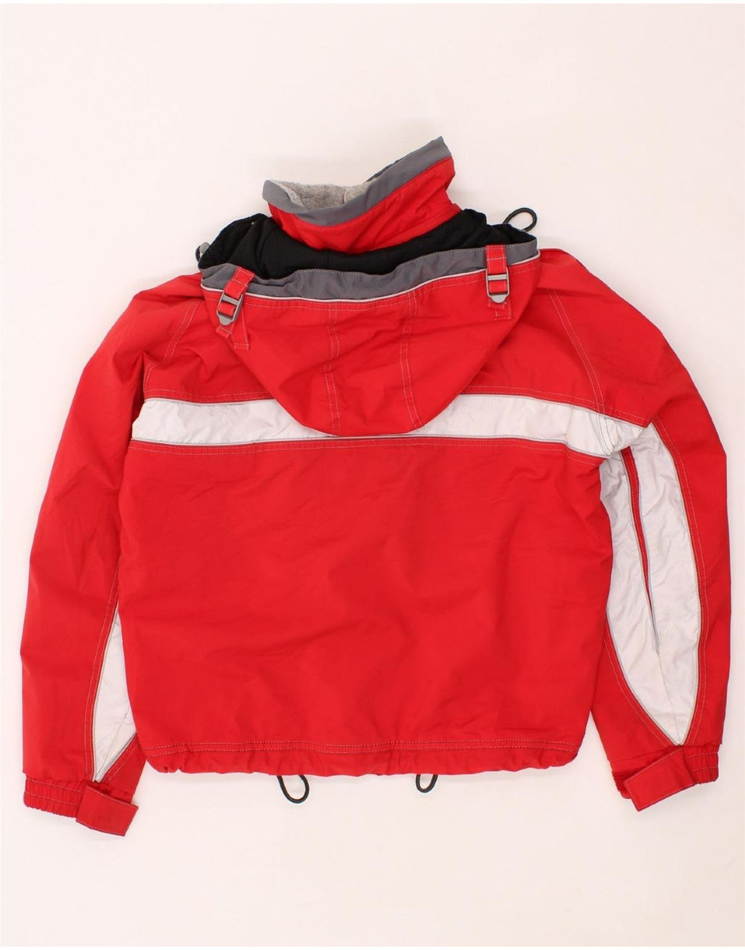GOLDWIN Mens Hooded Windbreaker Jacket UK 38 Medium Red Colourblock Vintage Goldwin and Second-Hand Goldwin from Messina Hembry 