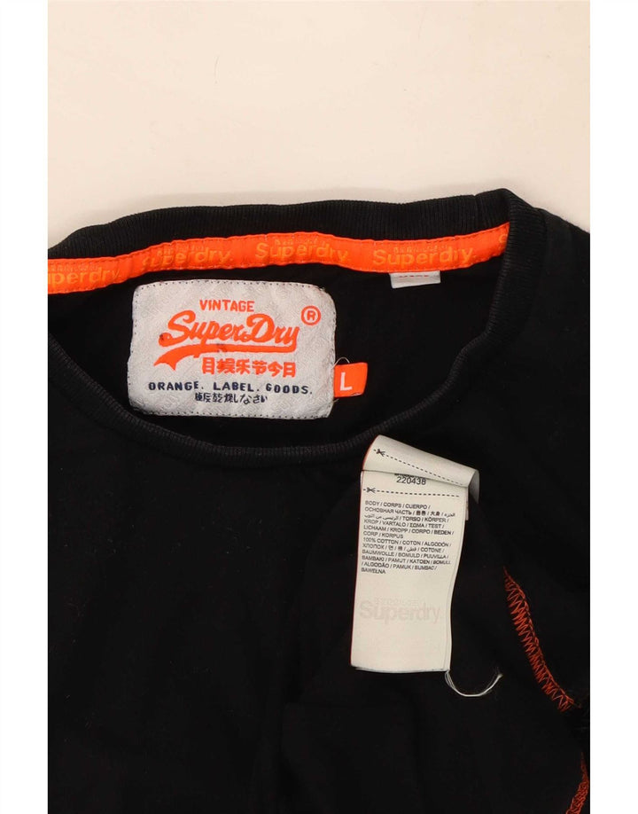 Superdry Haut à manches longues pour homme en coton noir Large