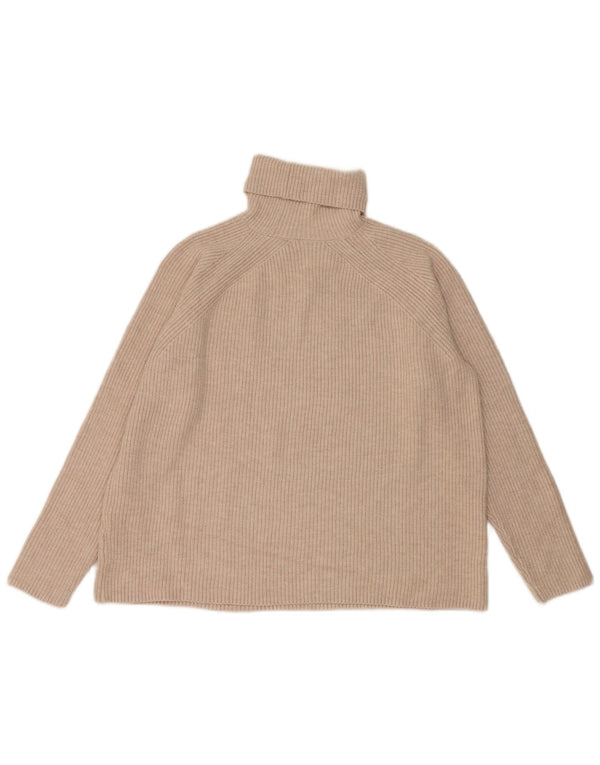 Marks & Spencer Pull col roulé pour femme UK 14 Viscose beige moyen