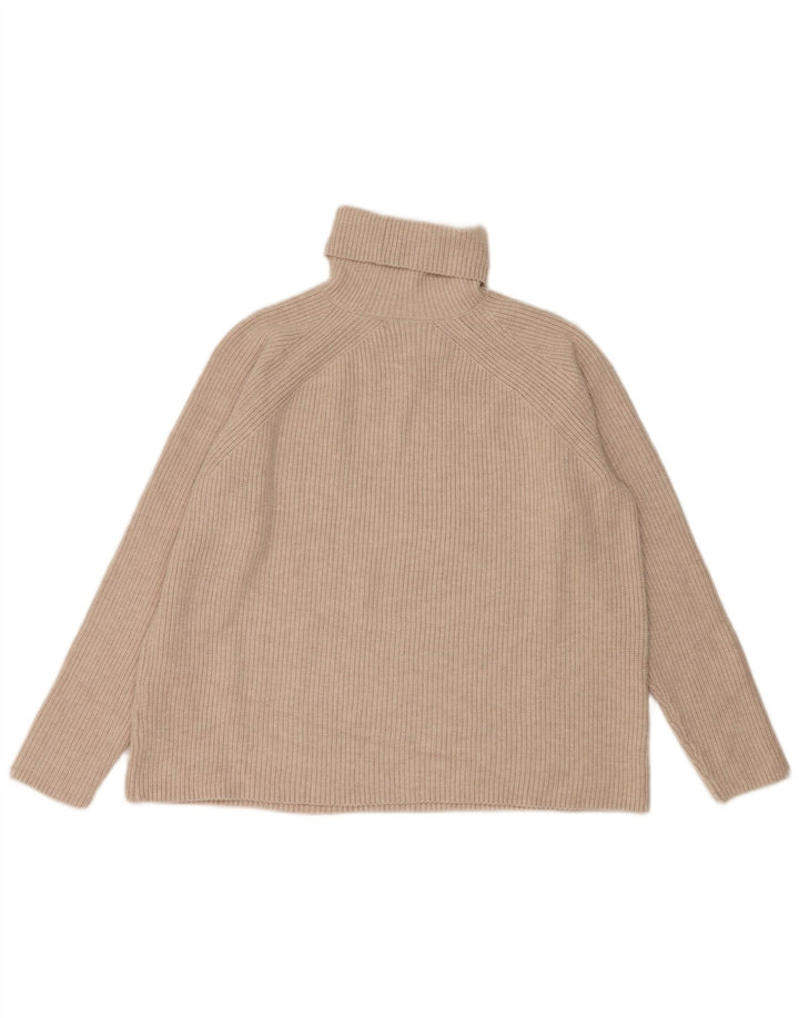 Marks & Spencer Pull col roulé pour femme UK 14 Viscose beige moyen