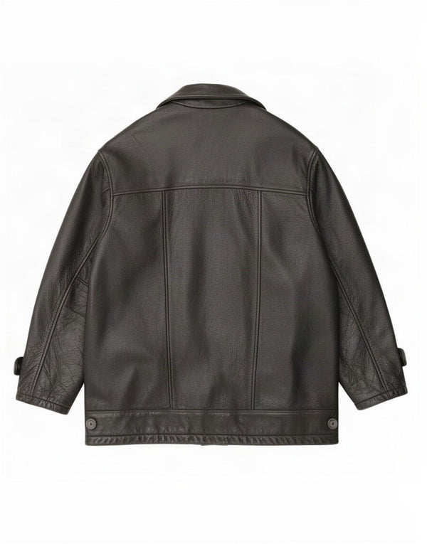Angelo Litrico Veste en cuir pour homme XL Noir Classique
