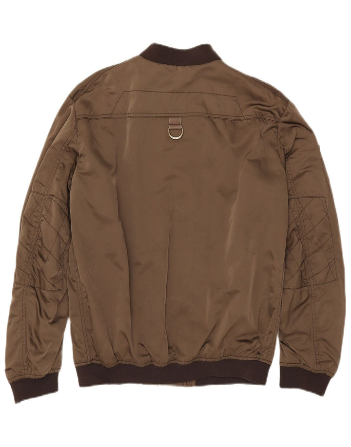 Zara Womens Bomber Jacket UK 10 Petit Kaki Polyester