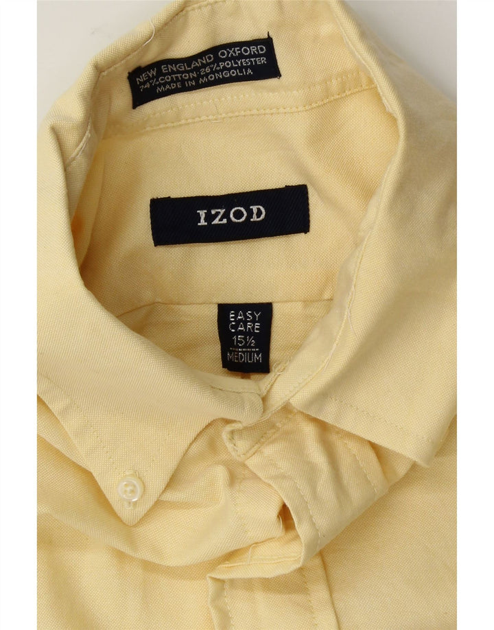 IZOD Mens Short Sleeve Shirt Size 15 1/2 Medium Yellow Cotton Vintage Izod and Second-Hand Izod from Messina Hembry 