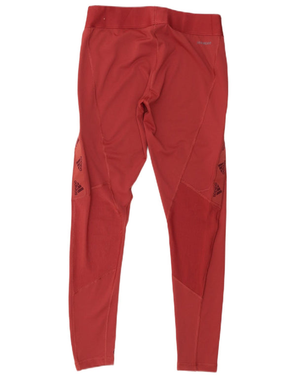 Adidas Femmes Aeroready Graphic Leggings UK 12/14 Rouge Moyen