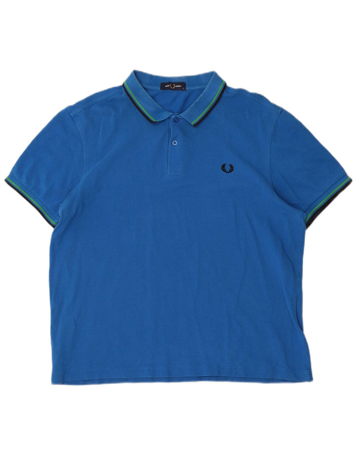 Fred Perry Polo Homme XL Bleu Rayé Coton