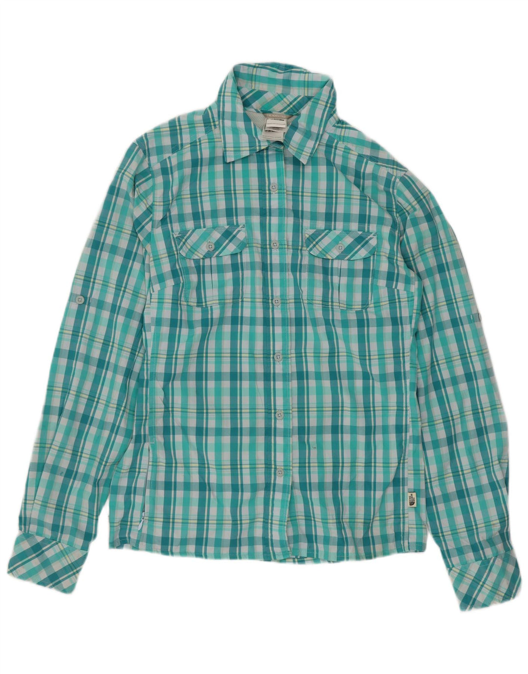 The North Face Chemise Femme UK 10 Petit Vert Check Nylon