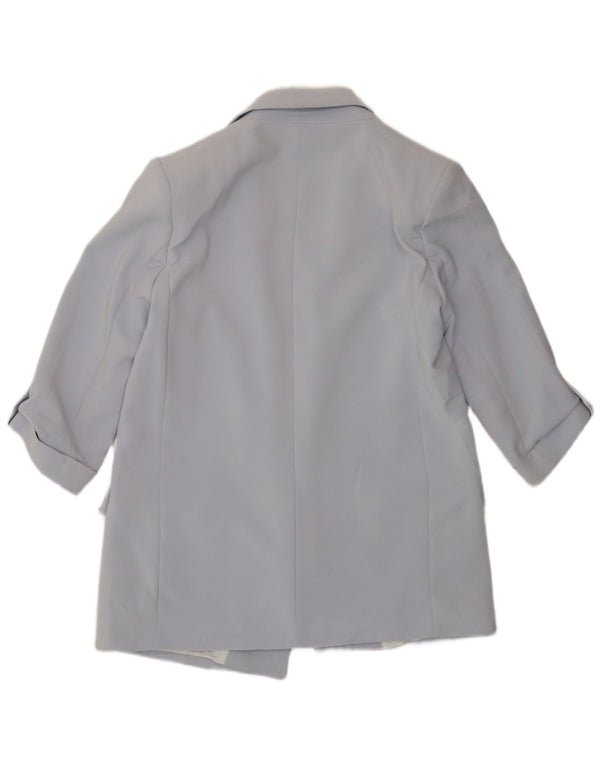 Zara Veste blazer ouverte à manches 3/4 pour femme UK 16 Large Bleu