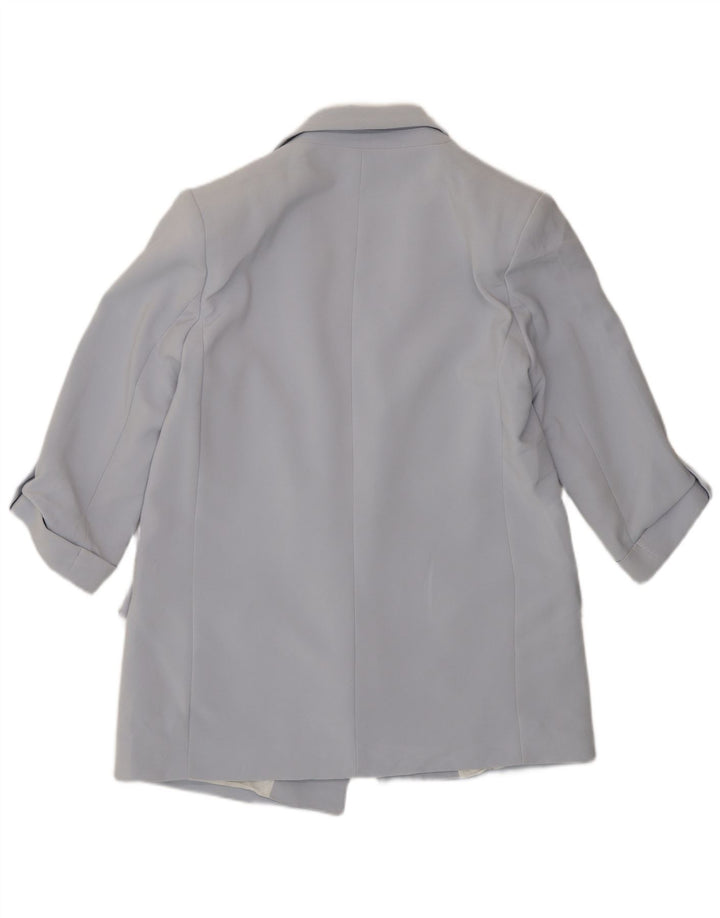 Zara Veste blazer ouverte à manches 3/4 pour femme UK 16 Large Bleu
