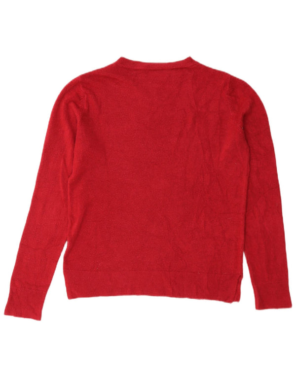 Marks & Spencer Pull ras du cou pour femme UK 10 Petit acrylique rouge