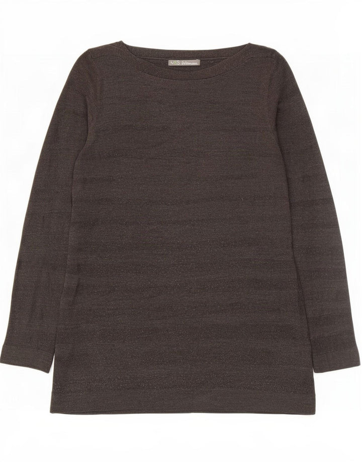 Marks & Spencer Tunique à manches longues pour femme UK 12 Gris moyen rayé