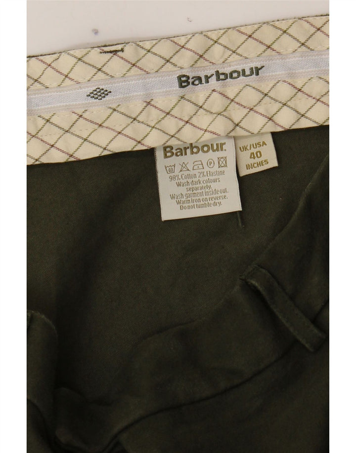 BARBOUR Mens Riding Straight Capri Trousers W40 L20 Green Cotton Vintage Barbour and Second-Hand Barbour from Messina Hembry 