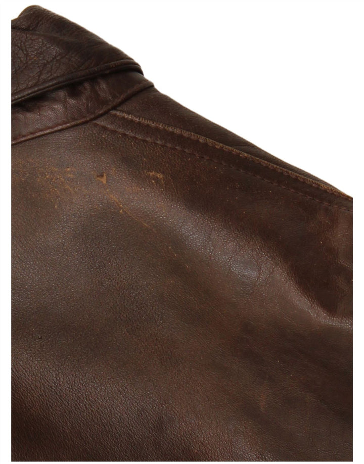 veste en cuir homme vintage IT 52 XL Marron