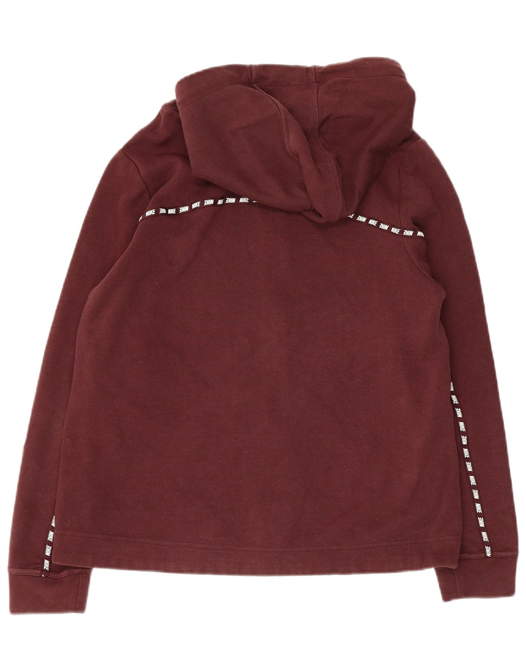 Nike Pull à capuche zippé graphique pour femme UK 14 Coton marron moyen