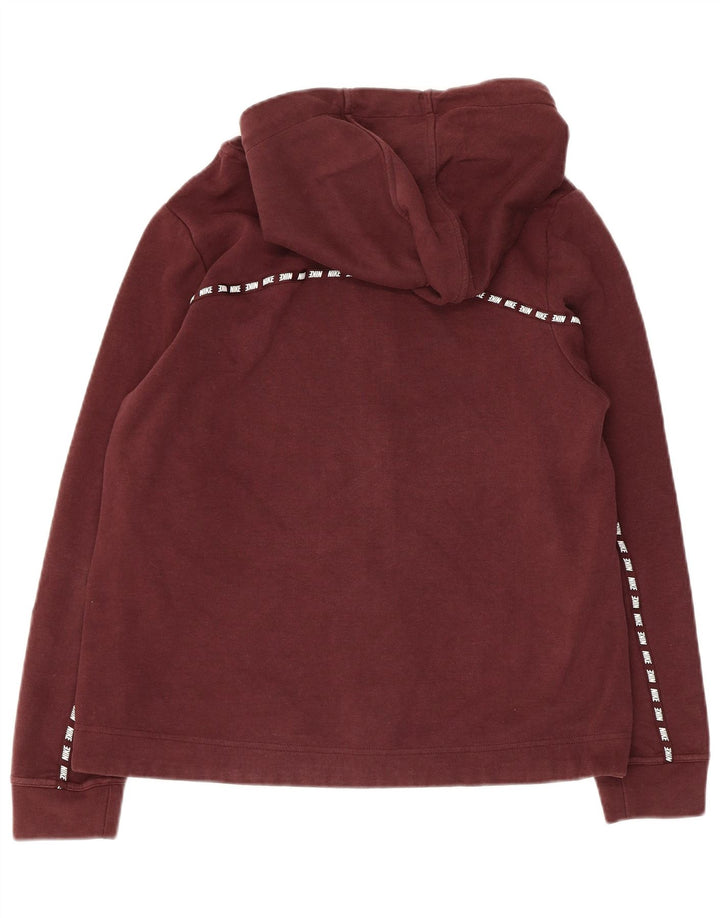 Nike Pull à capuche zippé graphique pour femme UK 14 Coton marron moyen