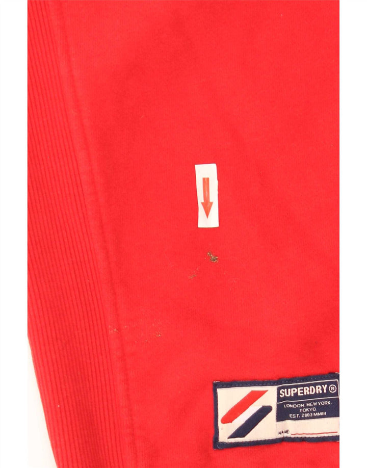 Superdry Homme Zip Neck Sweatshirt Jumper Large Rouge Coton