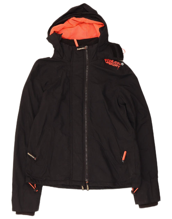 Superdry Mens The Windcheater Graphic Hooded Rain Jacket UK 40 Large Black