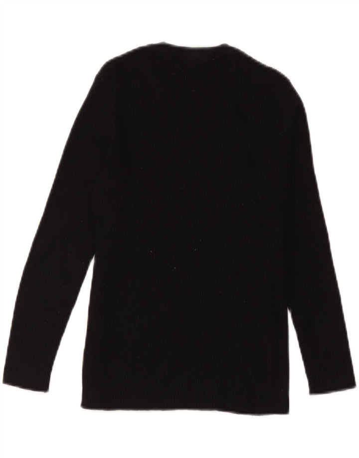 Zara Femme Top Manches Longues UK 12 Medium Noir Viscose