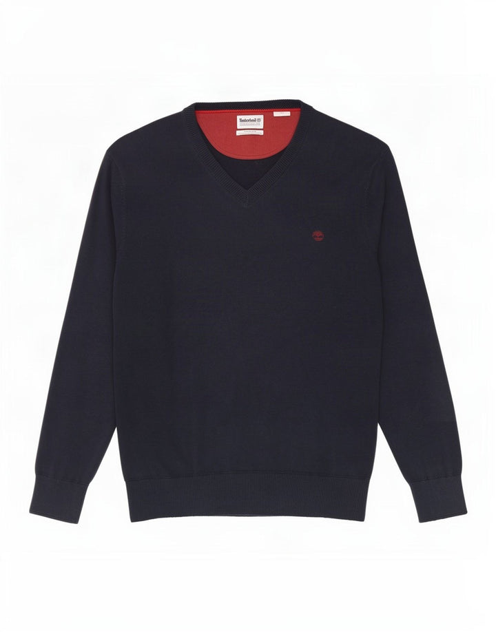 Timberland Pull Col V Homme Bleu Marine Moyen Coton