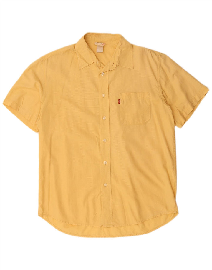 LEVI'S Chemise à Manches Courtes Homme Jaune Moyen Carreaux Coton
