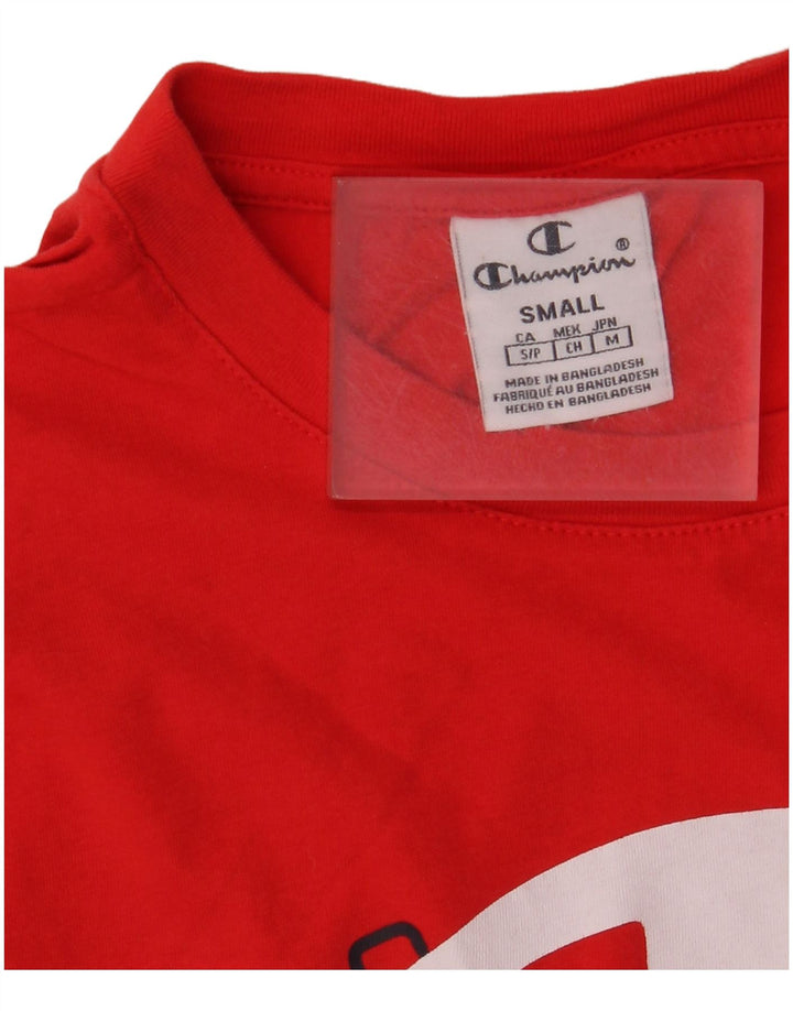 CHAMPION T-shirt court graphique pour femme UK 10 Small Rouge