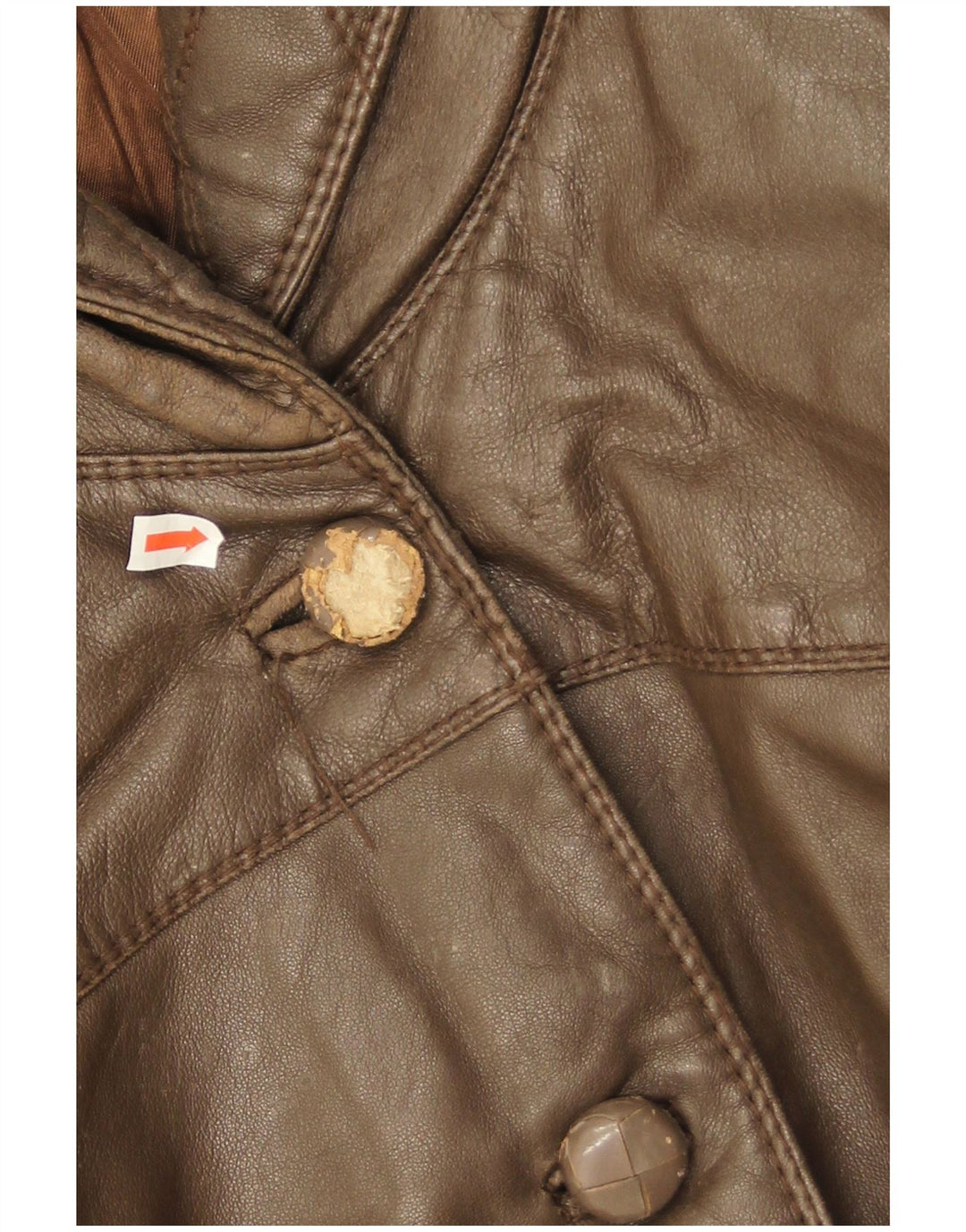 Carla Buti Veste en cuir surdimensionnée pour femme IT 46 Large Marron