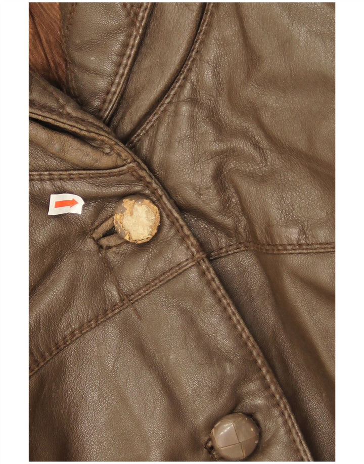 Carla Buti Veste en cuir surdimensionnée pour femme IT 46 Large Marron