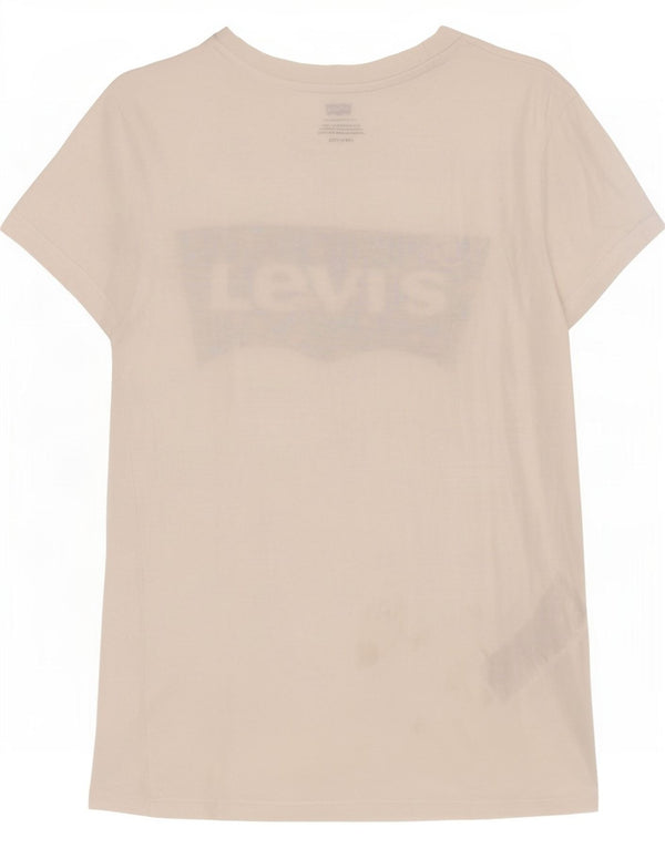 Levi's T-Shirt Graphique Femme UK 6 XS Blanc Coton