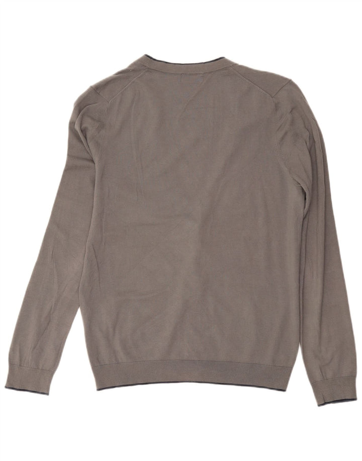 Sisley Cardigan Pull Large Gris Coton Homme