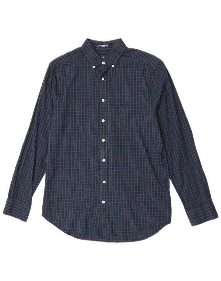 Gant Chemise coupe régulière pour homme Taille 39/40 15 3/4 Bleu marine moyen Vichy