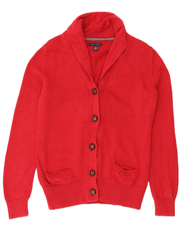 Tommy Hilfiger Pull Cardigan Femme UK 12 Coton Rouge Moyen