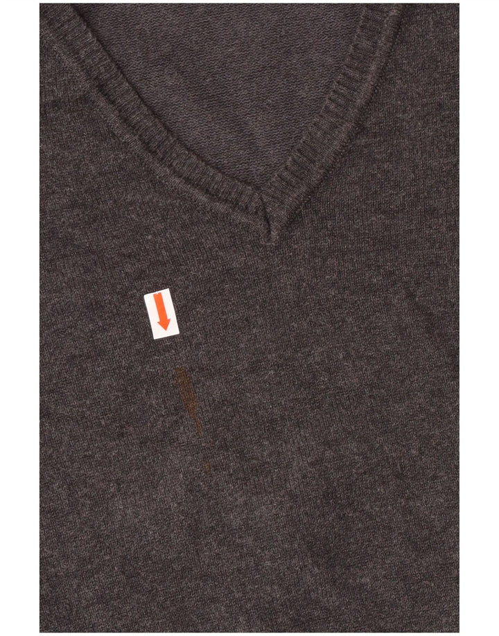 Zara Pull col V pour garçon 7-8 ans Petit Gris Coton