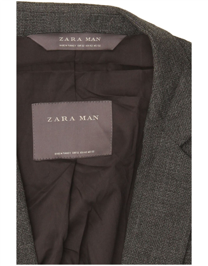 Zara Veste Blazer 2 Boutons Homme EU 52 XL Gris