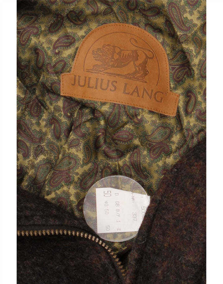 Julius Lang Manteau pour homme UK 40 Large laine à carreaux marron