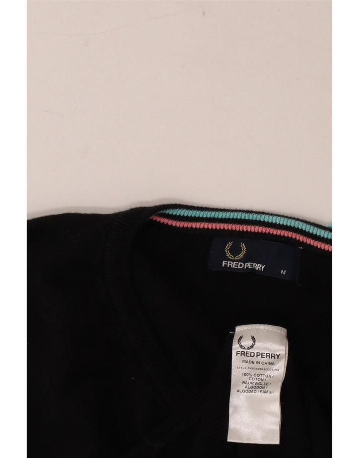 Fred Perry Pull Col V Homme Noir Moyen Coton