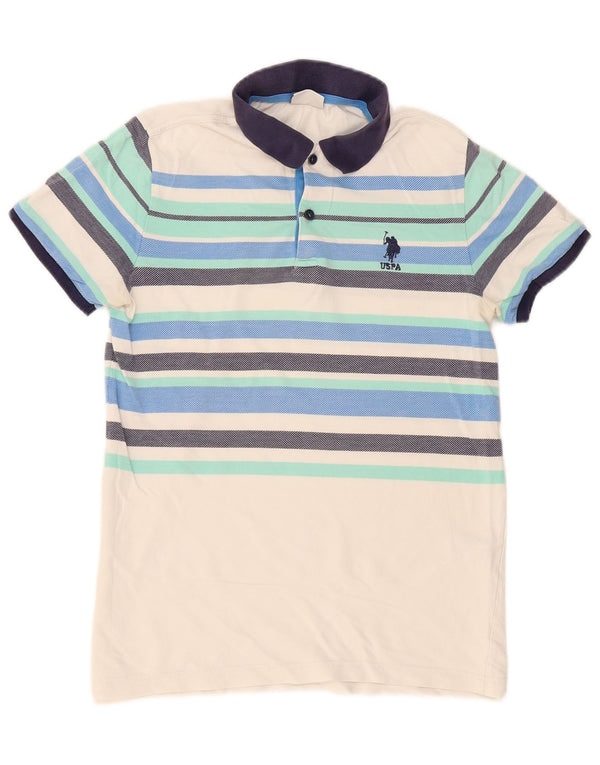 U.S. Polo Assn. Polo Homme XS Blanc Rayé Coton