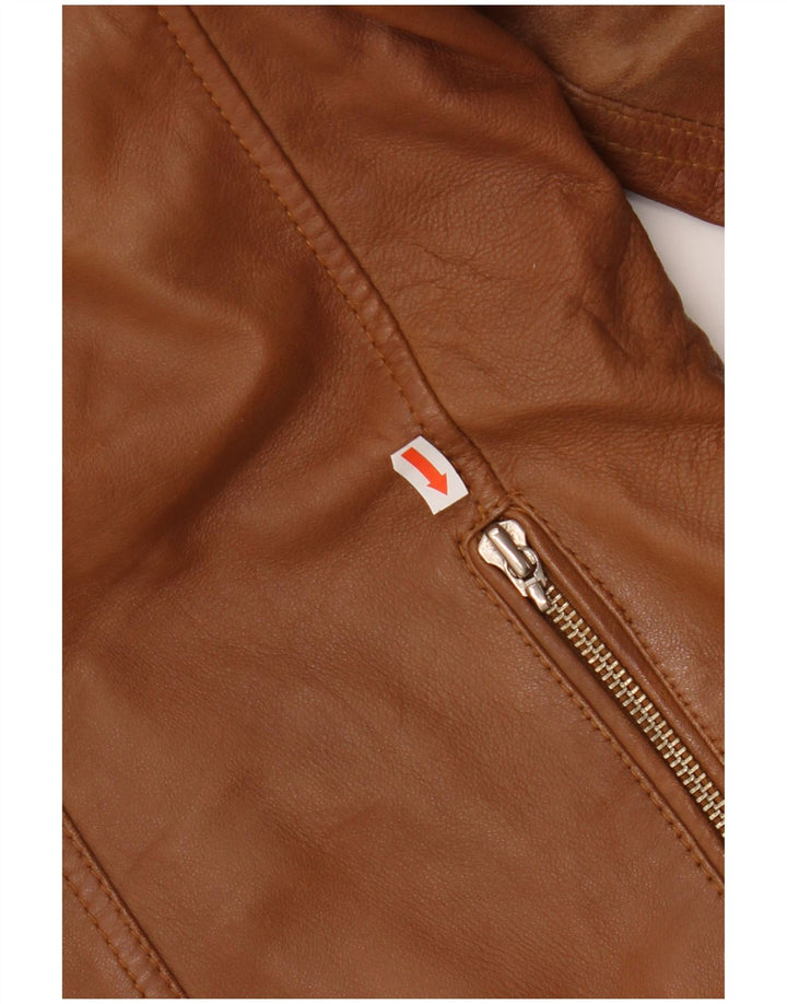 Veste motard en cuir homme vintage UK 40 Grand cuir marron