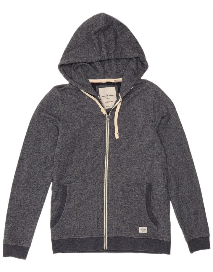Jack & Jones Pull à Capuche Zippé Homme Gris Moyen Moucheté Polyester