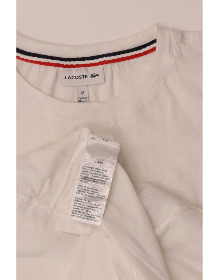 Lacoste T-Shirt Garçon 11-12 ans Blanc Coton